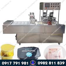 Máy dán miệng cốc hình hộp vuông